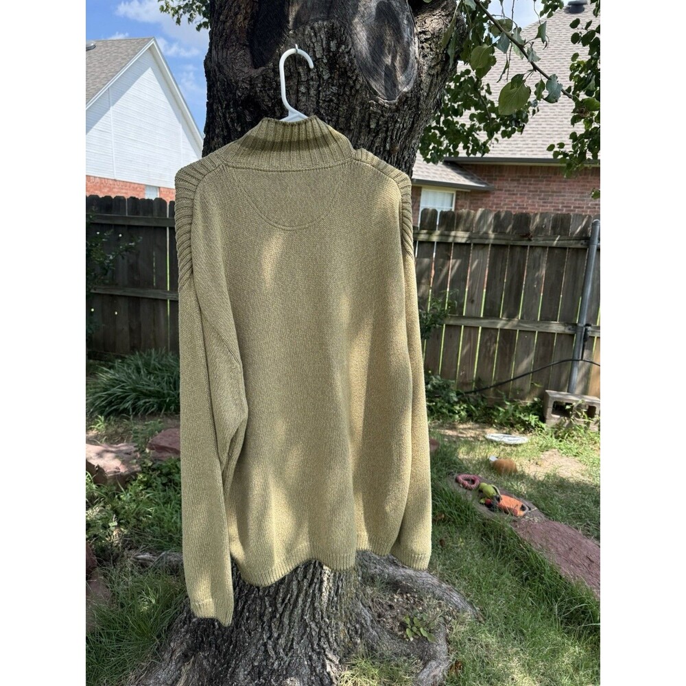 Shabby Chic Tommy Bahama XL Half Zip Fisherman’s Sweater Cotton Wool Blend Heavy - Picture 4 of 6